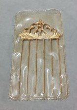 1960's Vintage Hair Styling Item- Gold Toned Hair Pick in Sleeve