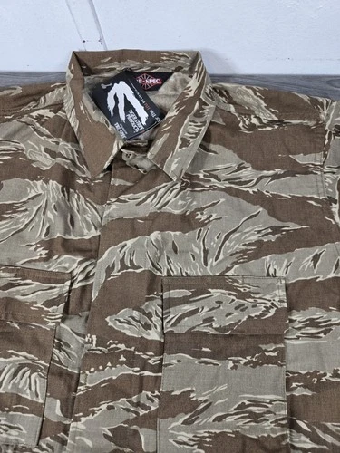 Tru Spec Tiger Stripe Jacket Adult Large L Regular Brown New Tags - product listing photo