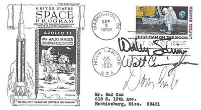 APOLLO 7 CREW SIGNED APOLLO 11 FIRST DAY COVER
