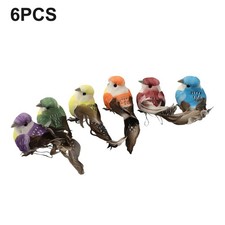 6x Small Simulation Birds Artificial Fake Feather Craft Wedding Garden Decor UK