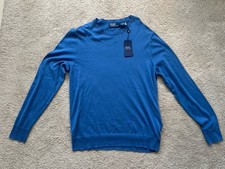  198 Polo Ralph Lauren Crewneck Light Cotton Blue Sweater - Men's Size Large