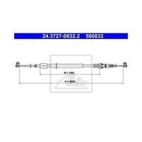 ATE Handbremsseil Hinten FüR Citroen C4 Peugeot 307