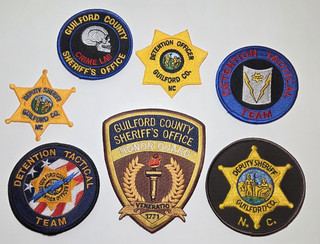 Lot of 7 Guilford County Sheriff NC Police Patches Greensboro North Carolina