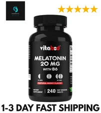 Melatonin 20mg High Potency Sleep Aid–Natural Berry Flavor,240 Fast-Dissolve TAB