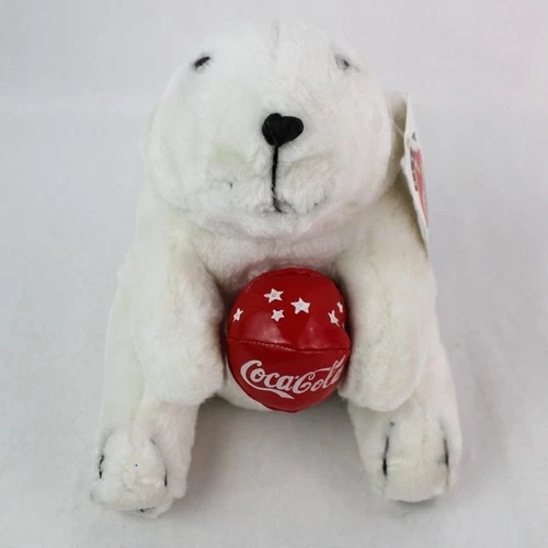 Vintage 1998 Coca-Cola Polar Bear Plush 9" with Tag - Adorable Collectible