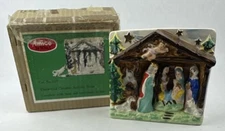 Vintage Amico by Noma Nativity Manger Scene Lamp Night Light W/ Box Ceramic