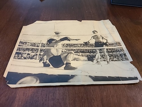 Vintage 1922 Boxing Photograph. For Newspaper? Benny Leonard Vs Rocky Kansas