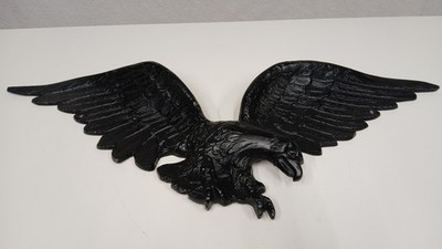 American Bald Eagle Cast Aluminum Metal Wall Hanging Plaque: 28''x10 