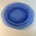 Hazel Atlas COBALT BLUE ROYAL LACE 10" DINNER PLATE - Depression Glass