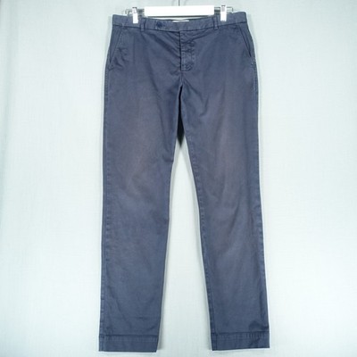 You Must Create YMC Chinohose Herren 34 blau Leinen Baumwollmischung Knopfleiste Hose