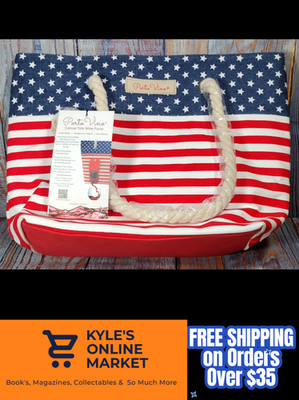 Porto Vino Canvas Tote Wine Purse - AMERICAN FLAG - BRAND NEW