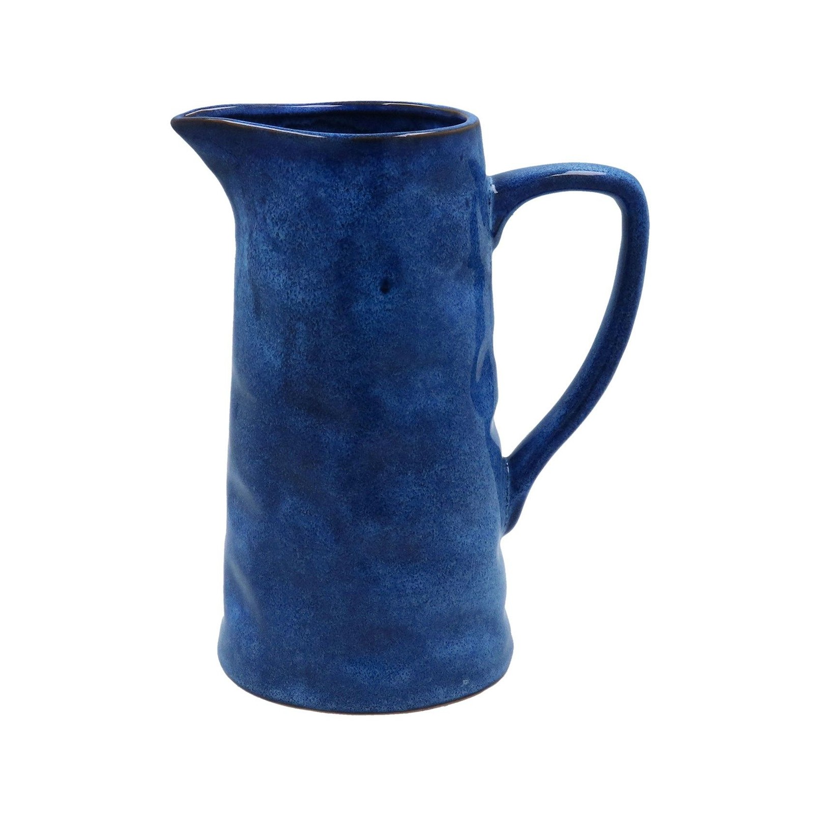 Cobalt Blue Stoneware Decorative Jug Vase Large H25cm - Gisela Graham
