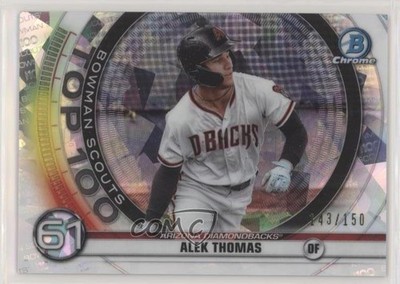 2020 Bowman Scouts Top 100 Chrome Atomic Refractor /150 Alek Thomas #BTP-61 04cw