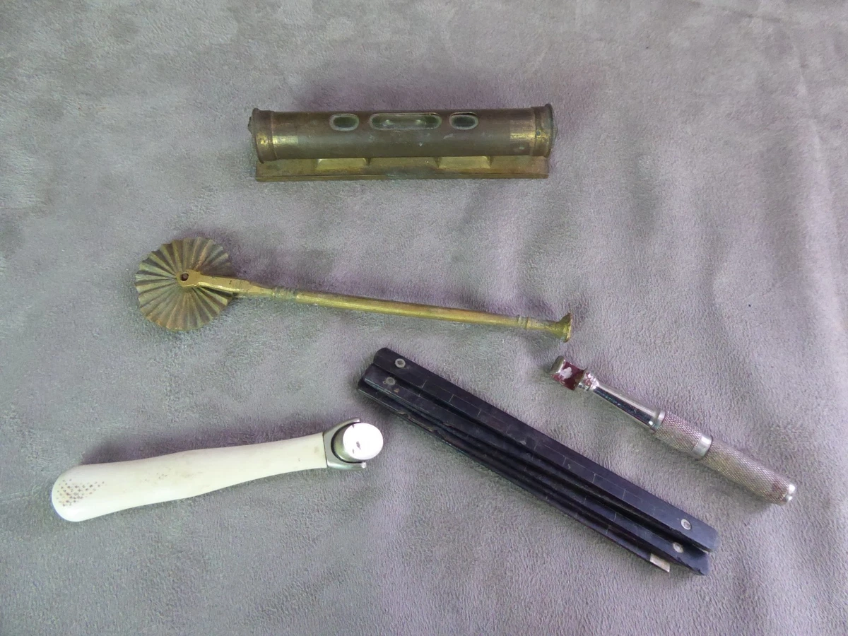 outil ancien niveau à bulle laiton antique french brass spirit level