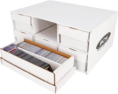 1600 Count Two Row Card House Storage Box with 6 Shoe Boxes | Holds 9600 Standar