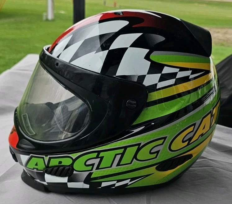 Arctic Cat Snowmobile Green Motorcycle & Powersports Helmets for