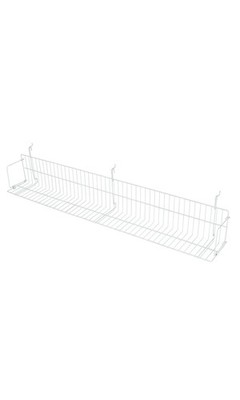 SSWBasics 48'' x 6'' x 6.5'' White Media Grid Shelf for Slatwall & Wire Grid