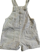Zara Girls Size 2-3 years blue and white striped overalls romper
