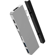 HyperDrive Duo 7-in-2 USB-C Hub for MacBook, 4K HDMI, 40Gbps, Silver