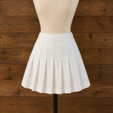 Vintage Women's Pleated Tennis Golf Skirt White Size 10 Court Casuals Pickleball