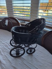 Vintage Style Ornate Victorian Doll Pram – Small Antique Style Display Carriage