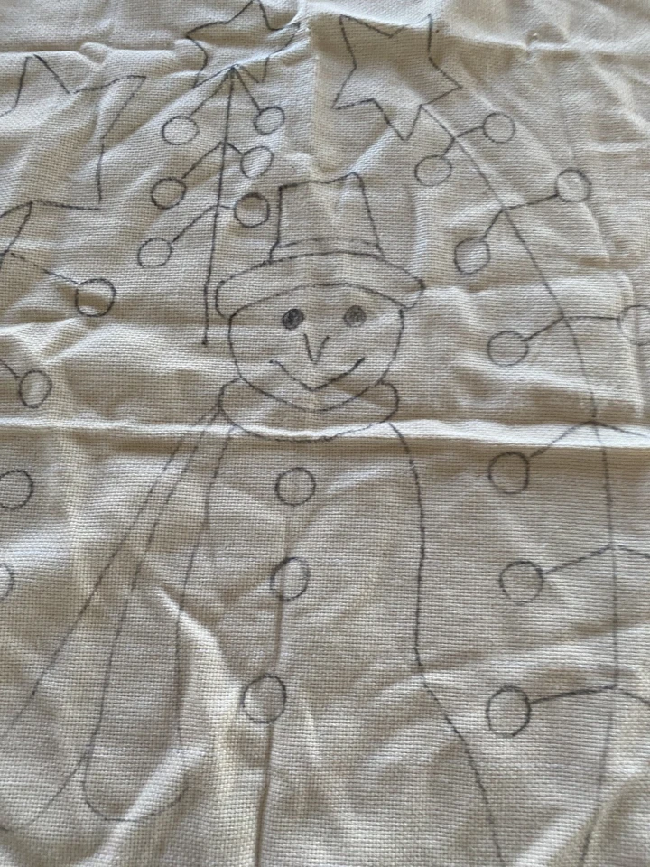 Snowman Rug Hooking Pattern Monks Cloth 20 By 30- Threads Of Comfort - Image 3 of 4