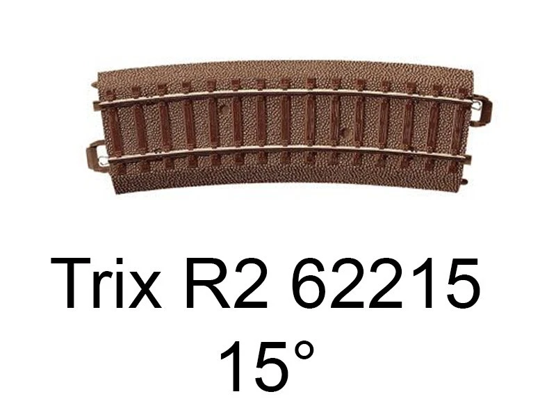 TRIX Rail courbe voie C rayon R2 15 degrés HO - Trix 62215 - Photo 1/1