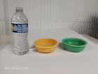 Set of 2 Vtg Homer Laughlin Fiesta 4 3/4"  Fruit Bowl Original 1-Yellow 1-Lt Grn