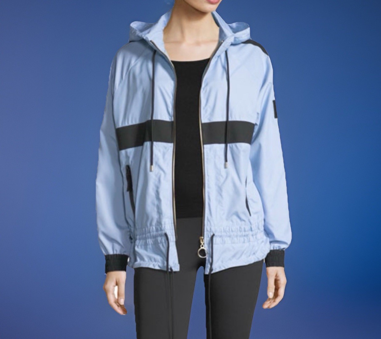 P.E Nation Vented Man Down Jacket Colorblock Blue… - image 1