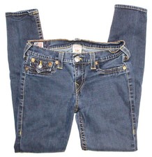 True Religion Jeans Womens 32 Misty Skinny Blue MADE IN USA 29" waist 