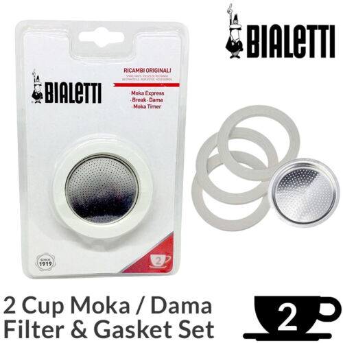 Bialetti 3 Gaskets With 1 Filter - 2 Cups, Spare Parts Replacement, Coffee Maker - 第 1/5 張圖片