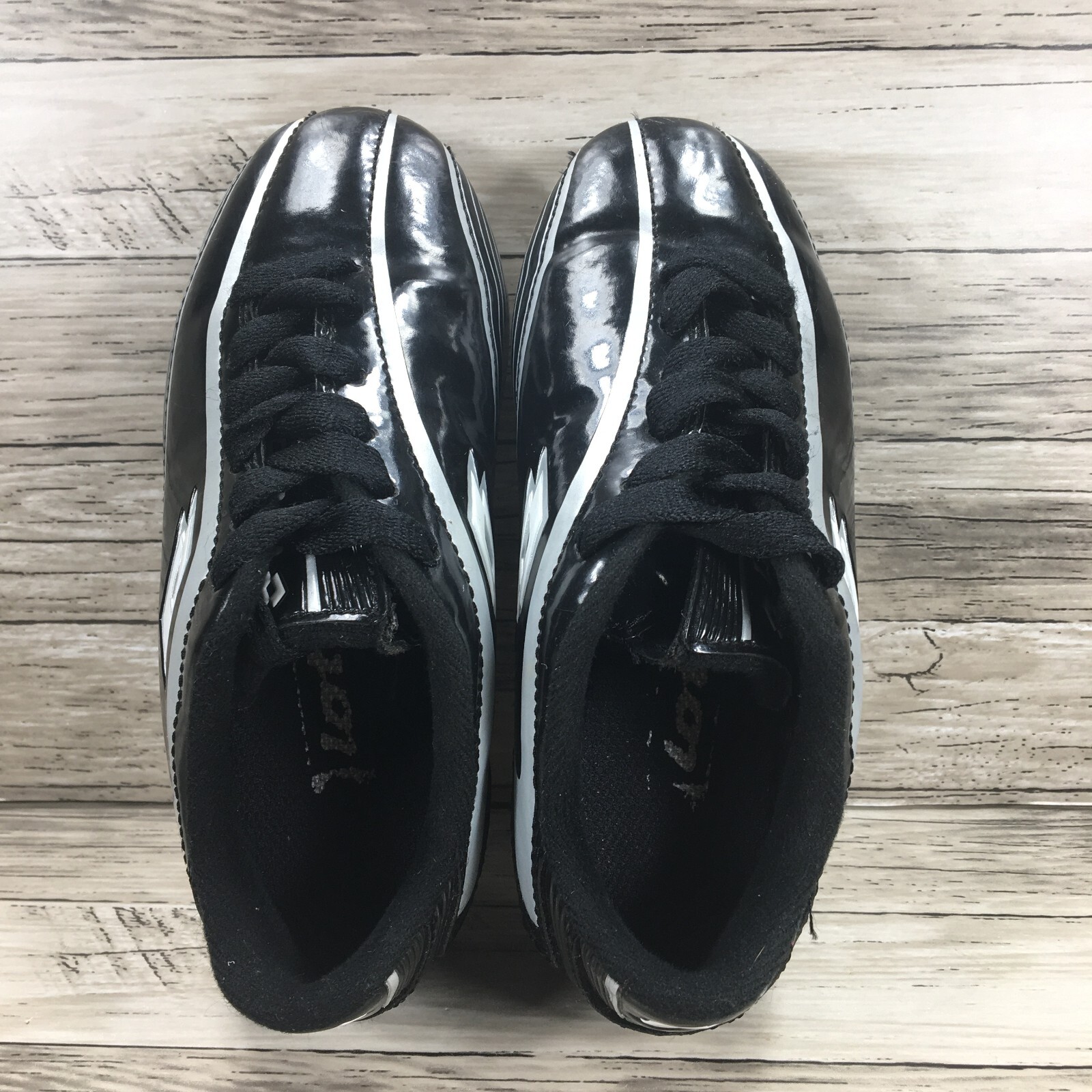 Tacchetti calcio lotto gioventù taglia 11 neri grigi stringati punto flessibile top basso