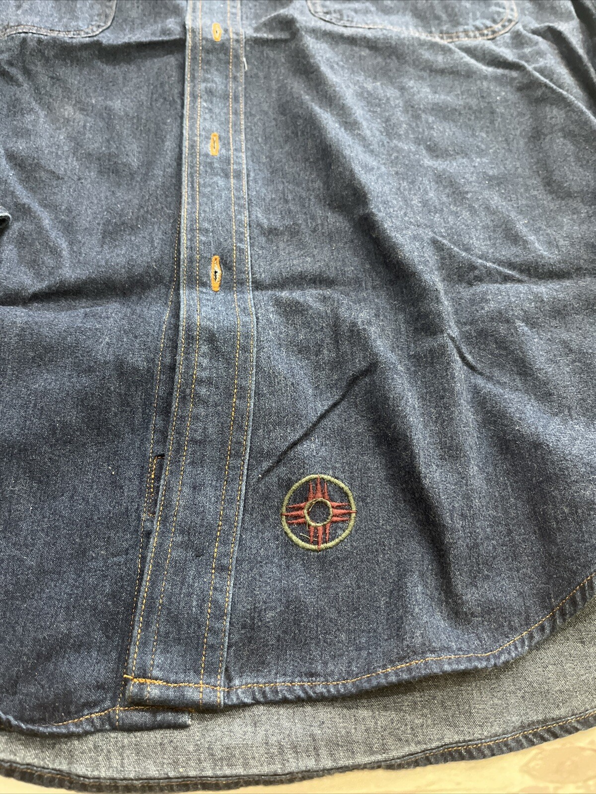 NWT Vintage Men's Jansport Denim Button-up Long-sleeve Shirt Blue Jean Medium