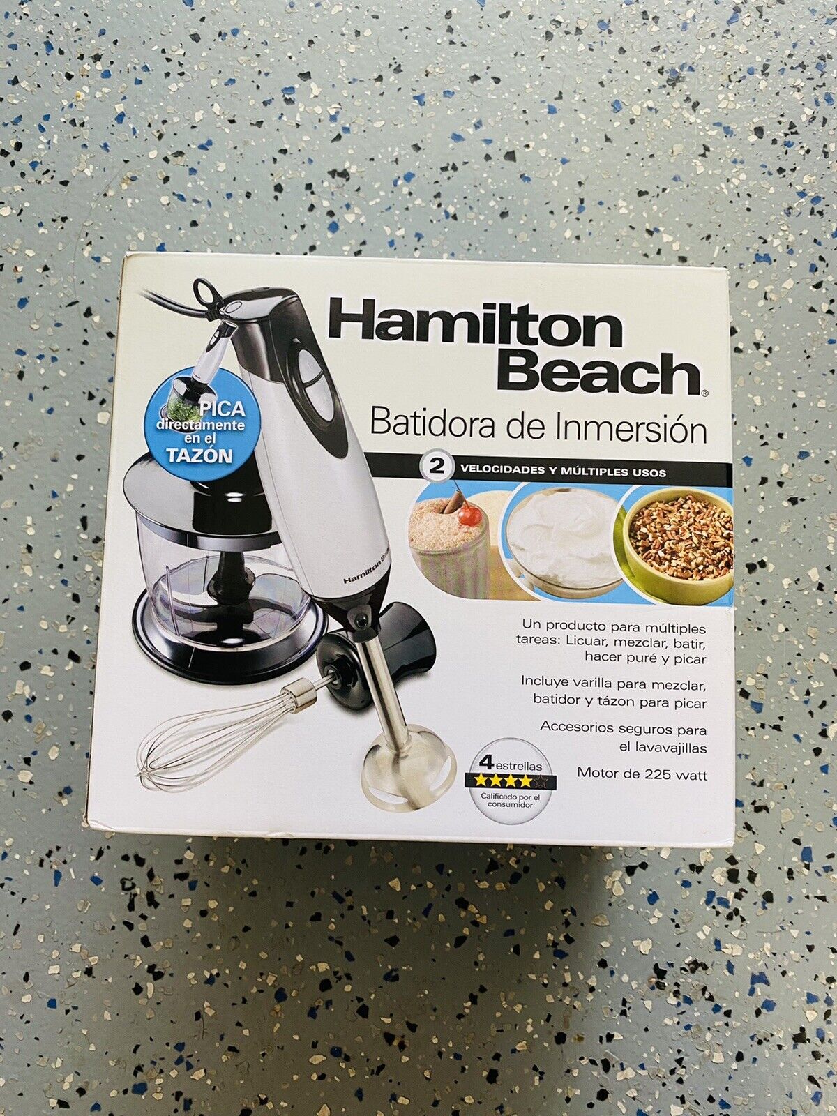 2-speed Grey Hand Blender With 3 Cup Chopping Bowl by Hamilton