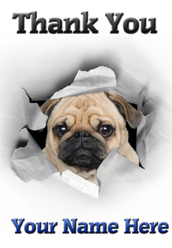 PUG CARD Birthday,father;s Well home A5 Personalised Greeting Card PID018 - Picture 5 of 16