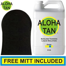 ALOHA TAN - DARK - 4 oz - Spray Tanning Solution Liquid Mist  Tanner Mitt