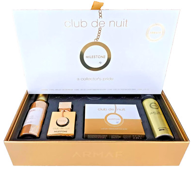Armaf Club De Nuit Milestone Set 1oz EDP + Hair Mist + Body Spray + Luxury Soap
