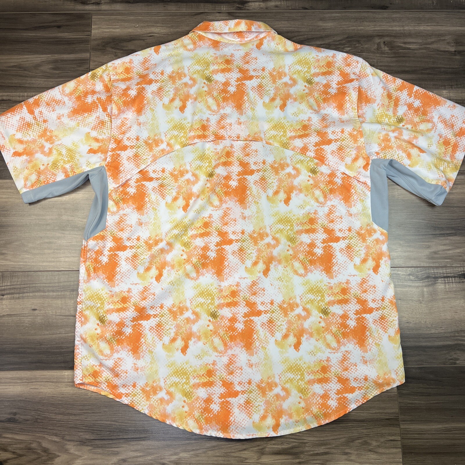 Reels Legend Shirt Mens Large Button Down Orange White Mariner eBay