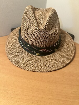 Vintage Handmade SCALA PRO SERIES Straw Fedora w/ Green  display picture 3