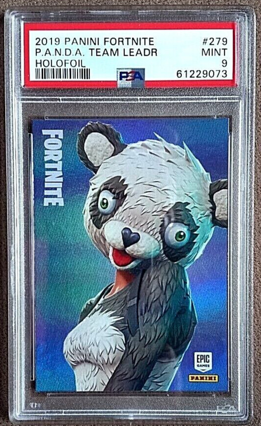 2019 Panini Fortnite Series 1 P.A.N.D.A. Team Leader Holofoil #279 ~ PSA 9 Mint