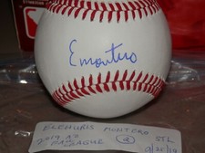 ELEHURIS MONTERO  ROOKIE  AUTOGRAPHED BASEBALL ST LOUIS CARDINALS # 2