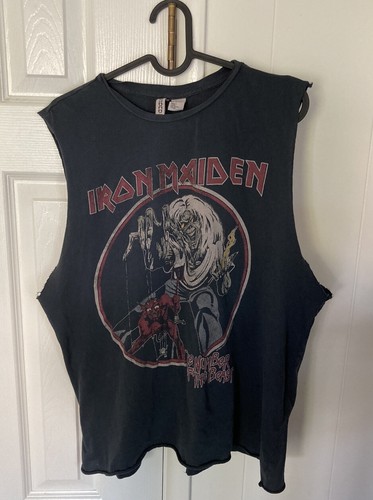H\u0026M Divided Iron Maiden Tank Top Size M 