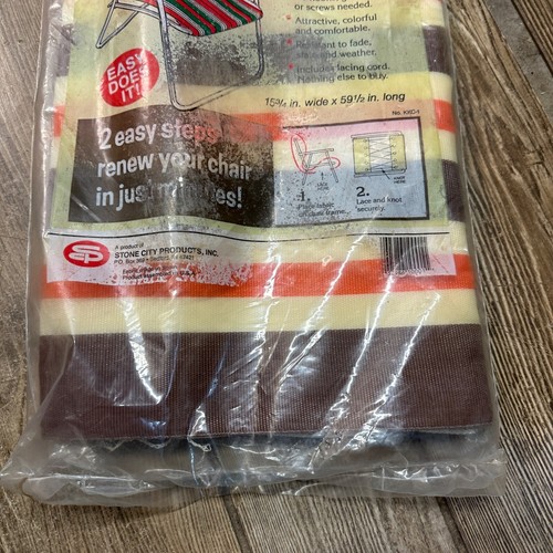 Renew A Chair Kwik Kit Foldable Chair Repair MCM Brown/White/Orange NOS New - Picture 2 of 4