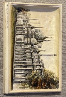 THE ROYAL PAVILION BRIGHTON bemalt IVOREX BOSSONS rechteckige Wandrelief 6  x 9 