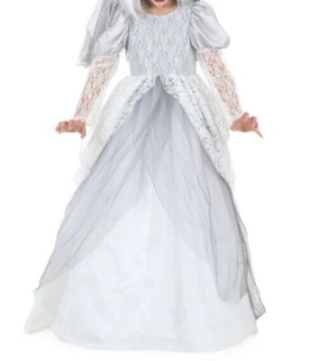 Girl's Ghost Bride Scary White Wedding Dress Costume SIZE S (NEW)