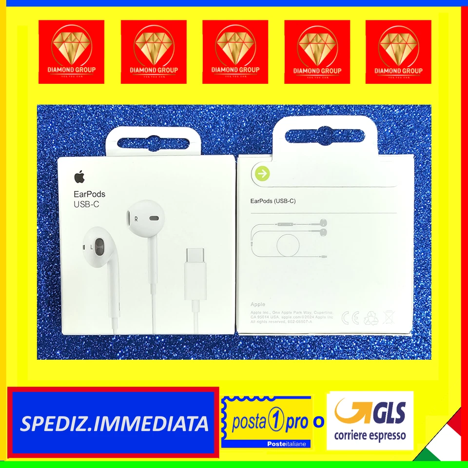 CUFFIE ORIGINALI EARPODS USB-C AURICOLARI PER APPLE IPHONE 15 16 17 IPAD IMAC 💎
