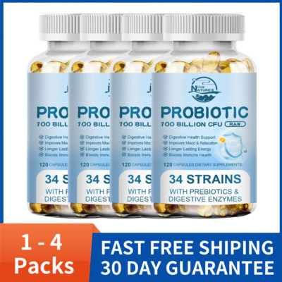 Raw Probiotics 100 Billion CFU Potency Digestive Gut Relief For Men Women