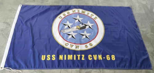 USN USS Nimitz CVN-68 3x5 ft Flag Banner - Afbeelding 1 van 1