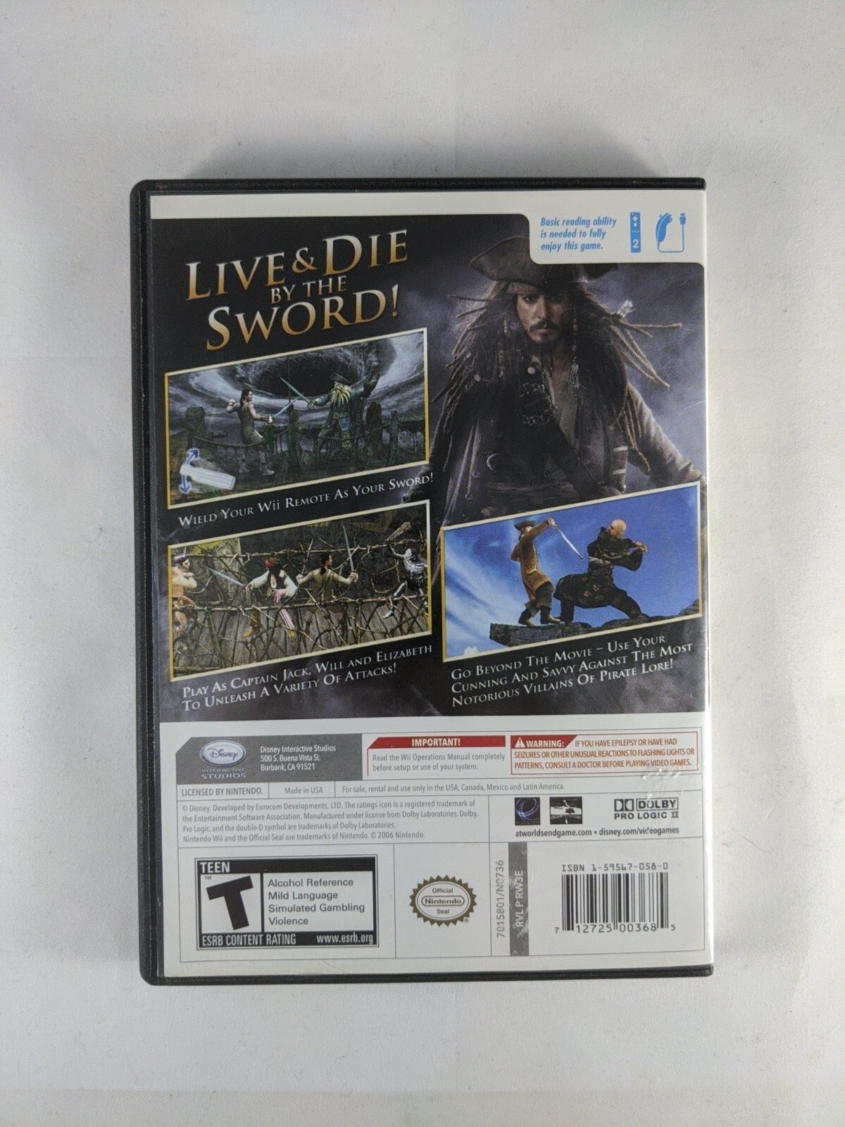 Pirates of the Caribbean At World's End Nintendo Wii Video Game