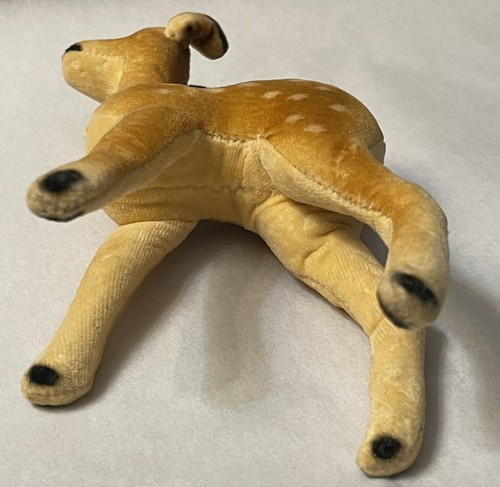 1950s 60s Steiff Velvet Fawn Deer Tag Button In Ear Glass Eyes Vintage 5” Tall - Picture 6 of 8